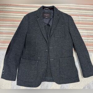 Herringbone Wool Blazer by‎ Black Brown 1826 M